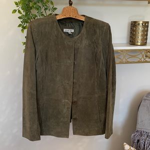 Real suede leather Coldwater Creek jacket/ blazer size L